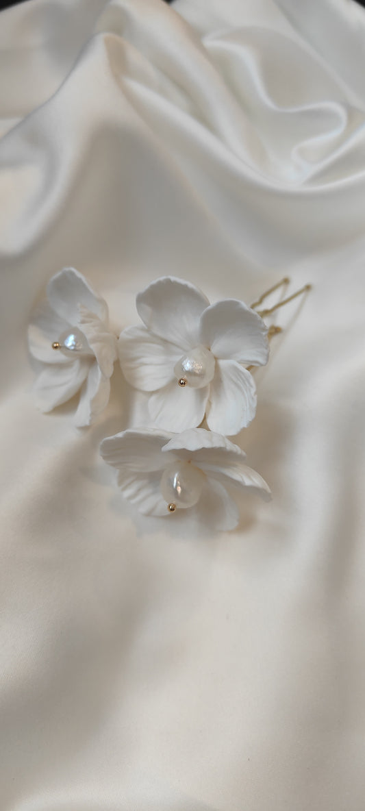 BLANCHE Pins- Floral Bridal Hair Accessory