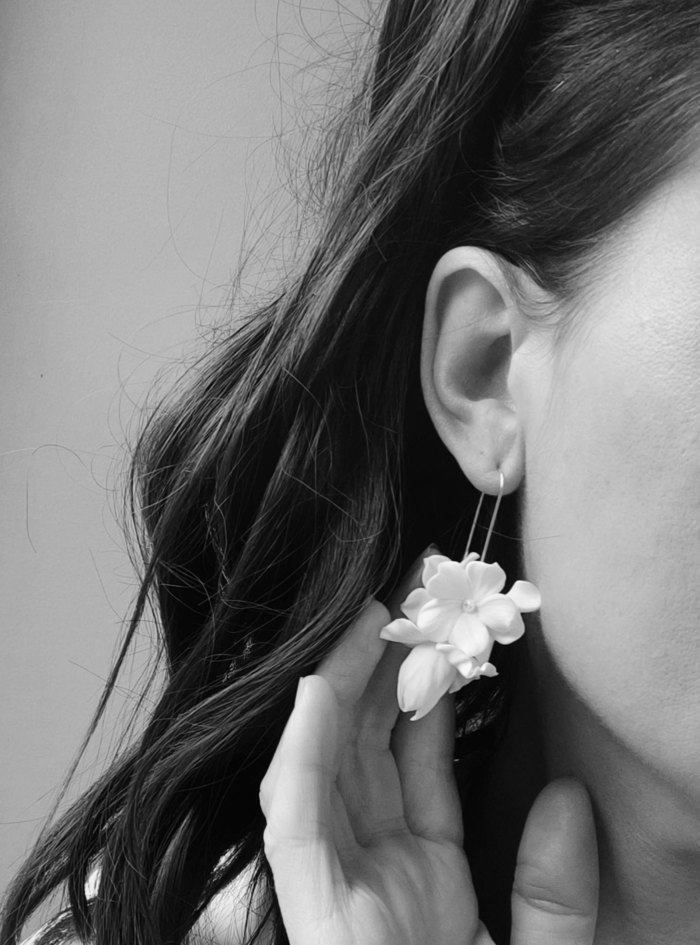 BRIAR-ROSE - Statement Floral Bridal Earrings - Silver