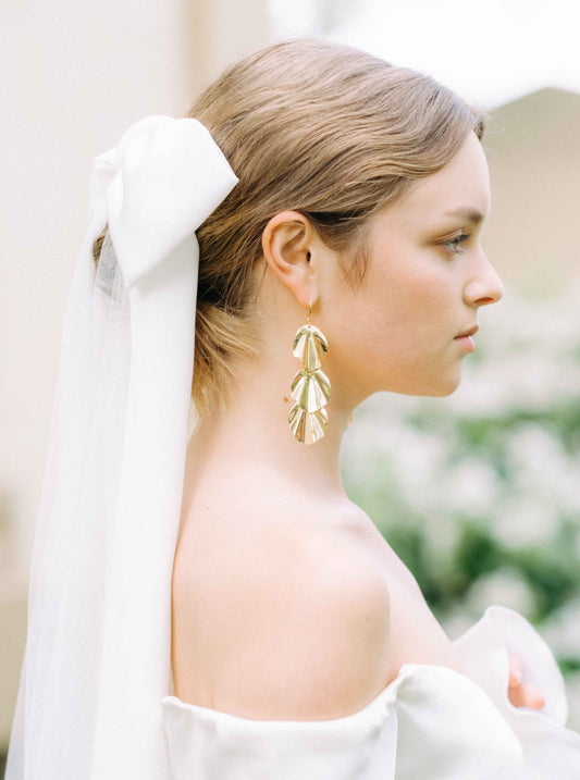 DAPHNE - Statement Gold Bridal Earrings