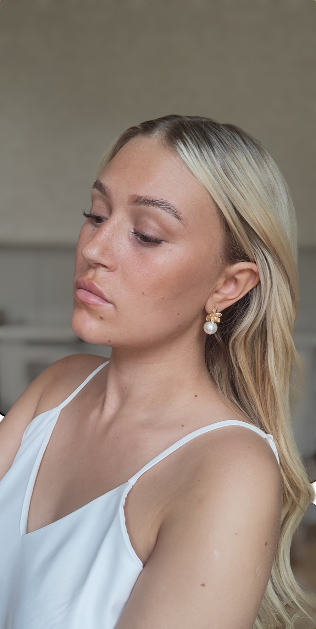 OPHELIA - Ráiteas Earring Bridal Pearl &amp; Gold