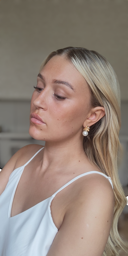 OPHELIA - Ráiteas Earring Bridal Pearl &amp; Gold