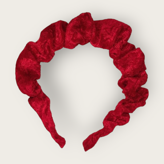 Petite Ruffle Velvet Headband - Christmas Berry -  ☘ IRISH DESIGN by KYNA MAREE