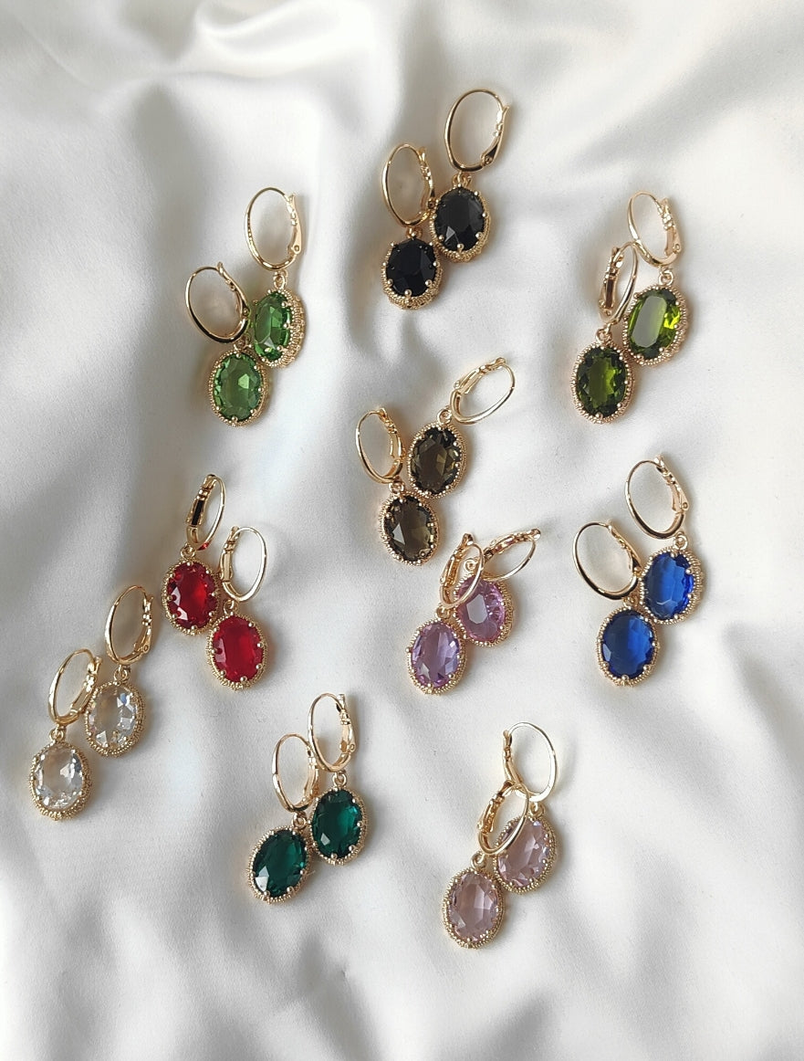 PRINCESS Crystal Earrings - Clear