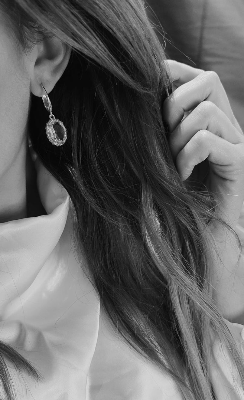 Princess Crystal Earrings - Sapphire