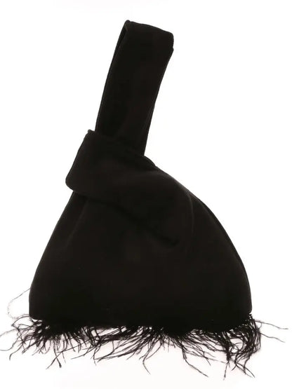 Shannon Bucket Fringe Bag - Black