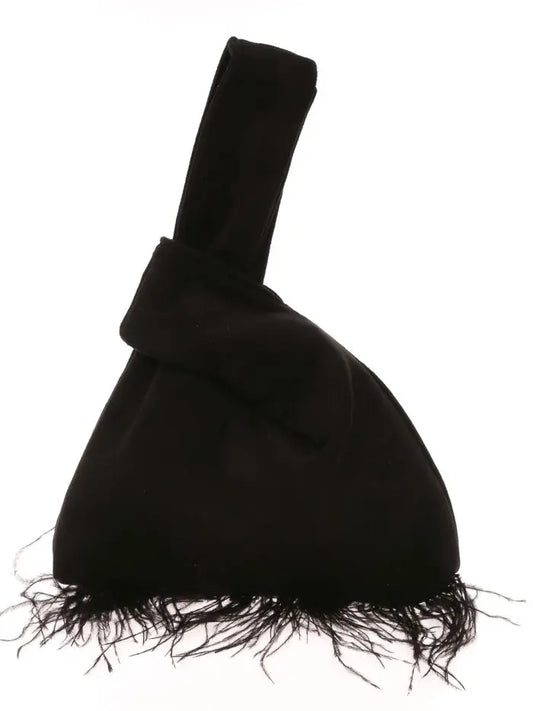 Shannon Bucket Fringe Bag - Black