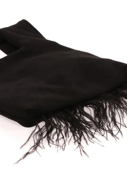 Shannon Bucket Fringe Bag - Black