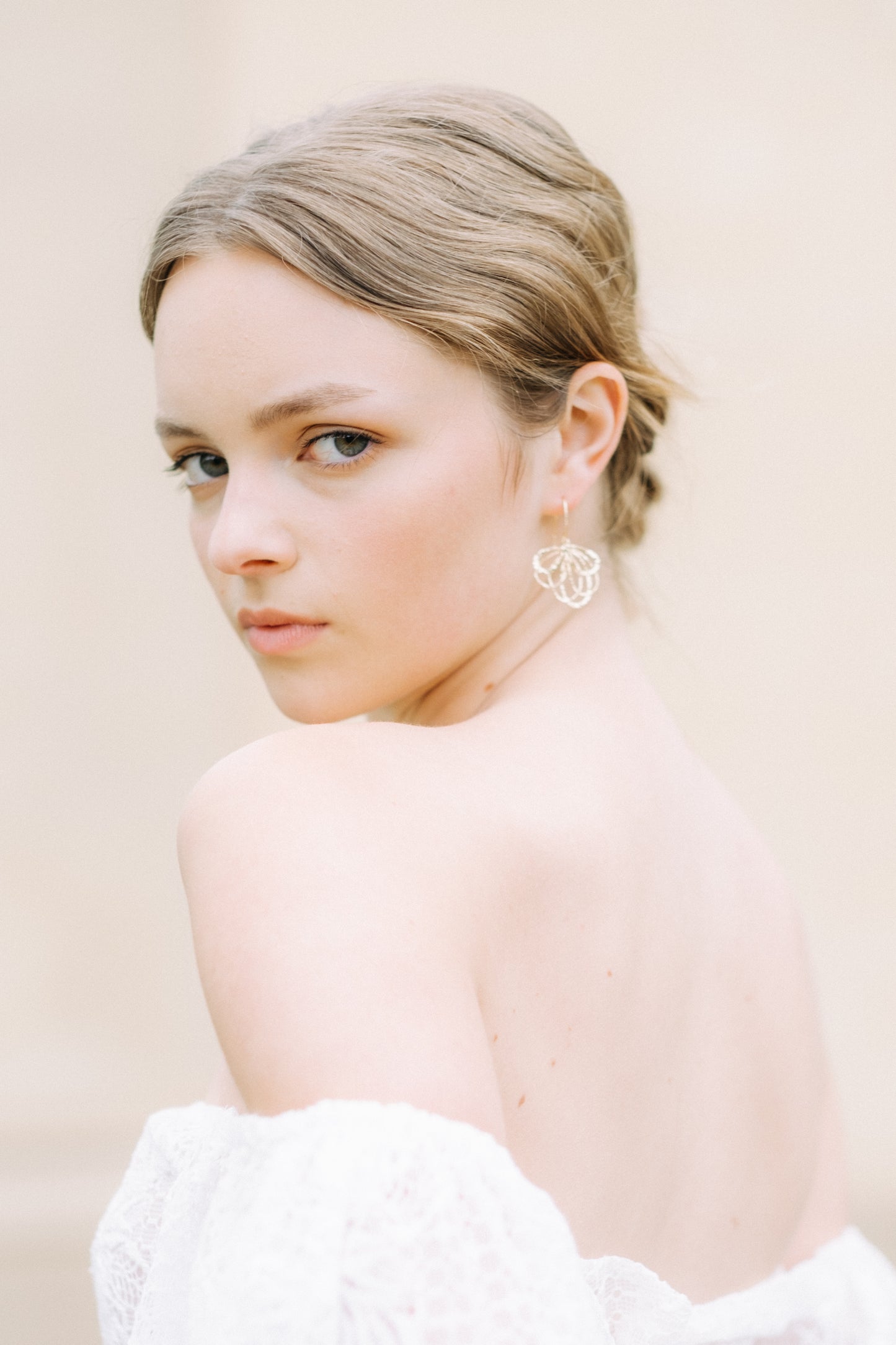 CEOLA - Statement Gold Bridal Earrings