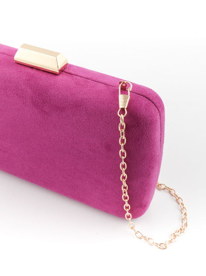 Anabelle Suede Clutch - Raspberry Pink-Bag-AD-#STASH