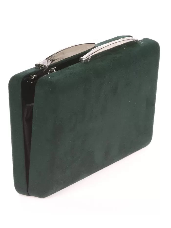 Erin Suede Clutch Bag Dark Forest Green KynaMaree
