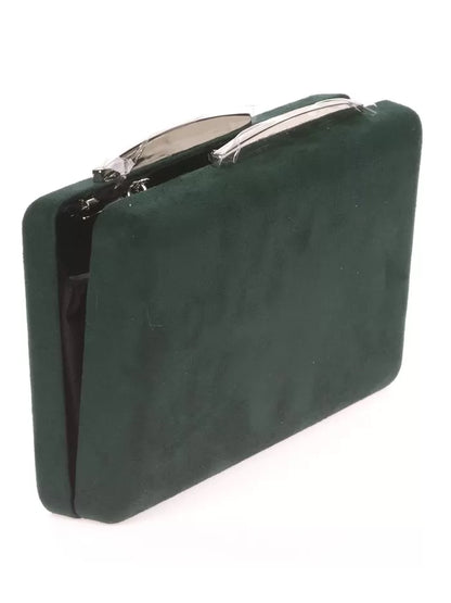 Erin Suede Clutch Bag - Dark Forest Green