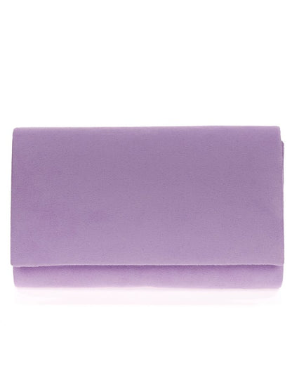 Shona - Suede Clutch Bag - Lilac