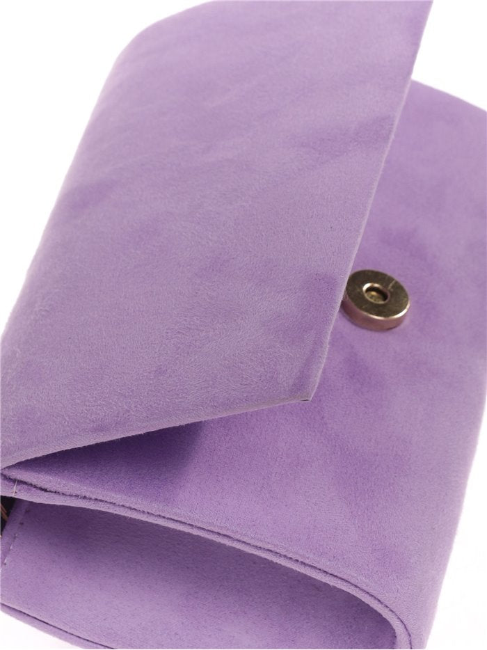 Shona - Suede Clutch Bag - Lilac