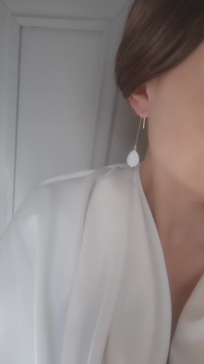 CORINNE - Contemporary Gold Hoop Bridal Earrings (Copy)