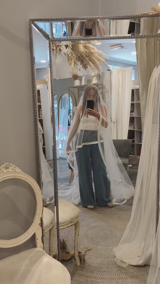 EALA -  Dramatic Satin Edge Drop Veil