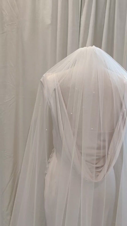 JENNIFER  - Cascading Pearl Wedding Veil