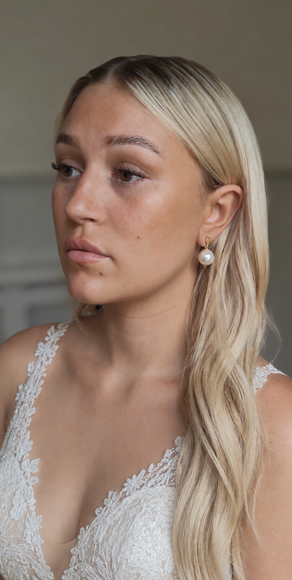 MARIA - Large Pearl Drop Bridal Earrings