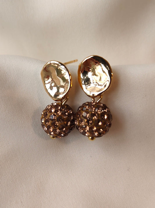 Delores - Glam Crystal Earrings  -Gold