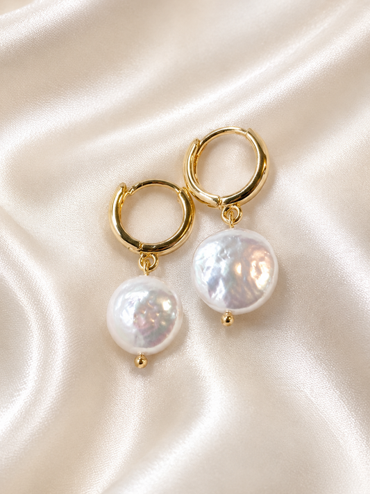 MIRA - Pearl Hoop Earrings