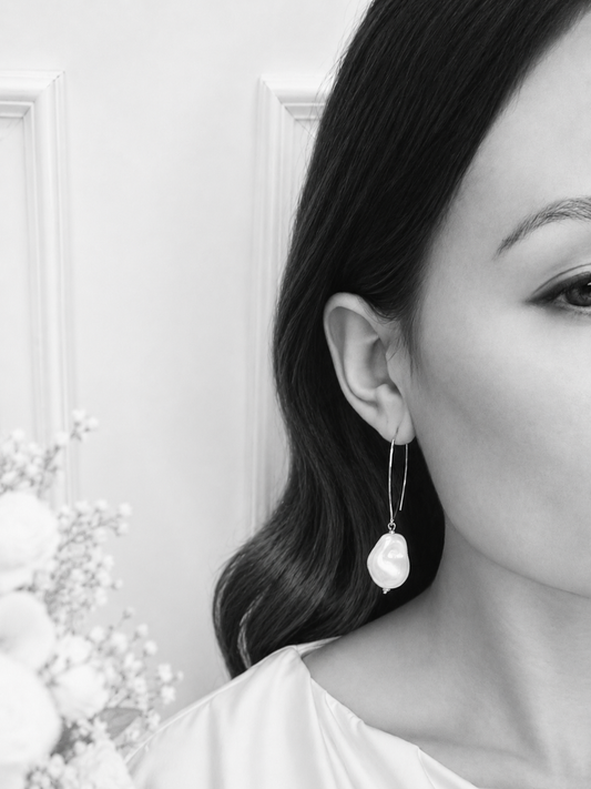 MONICA - Statement Pearl Drop Bridal Earrings