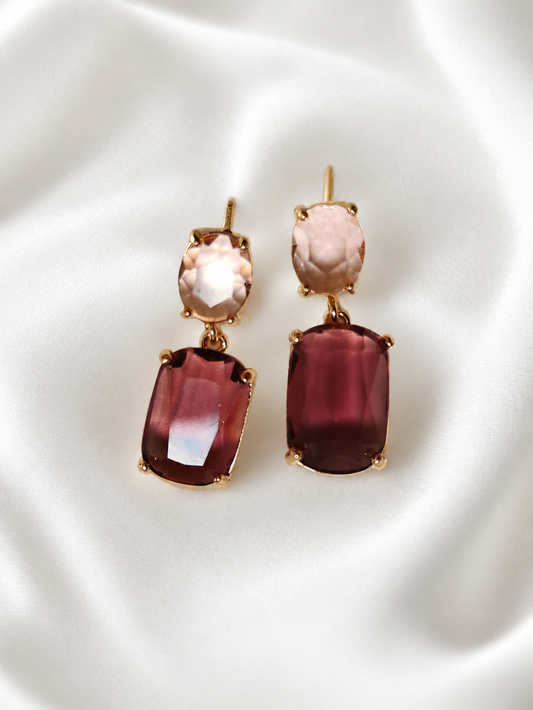 Regan Gem Earring - Blush / Grape