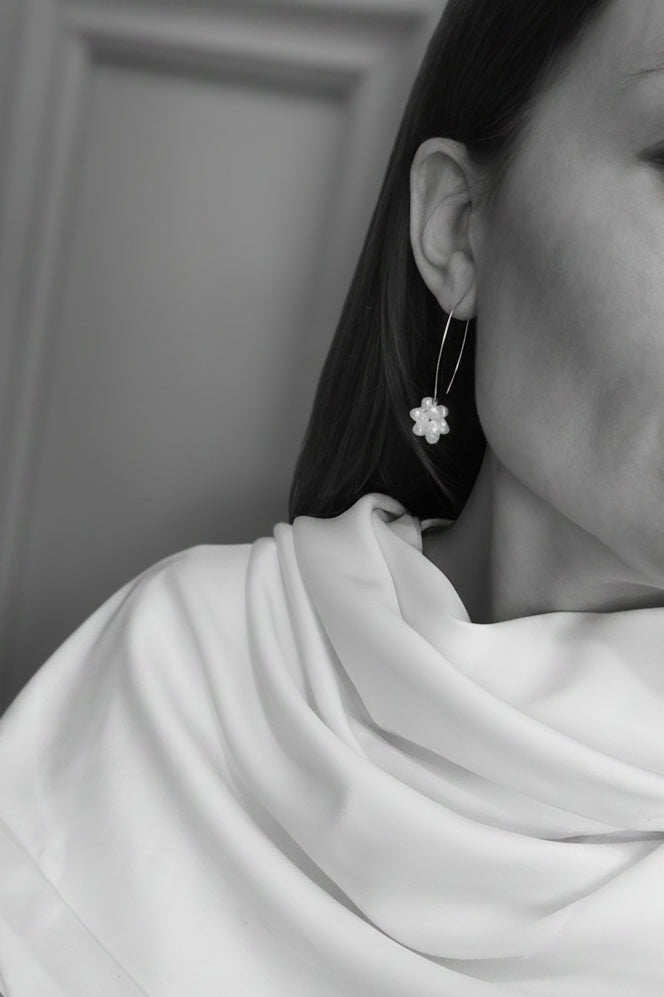 Paige  - Petite Cluster Pearl Drop Bridal Earrings