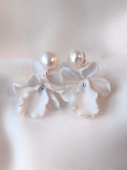 LEANORA - Petite Bridal Earrings - Silver