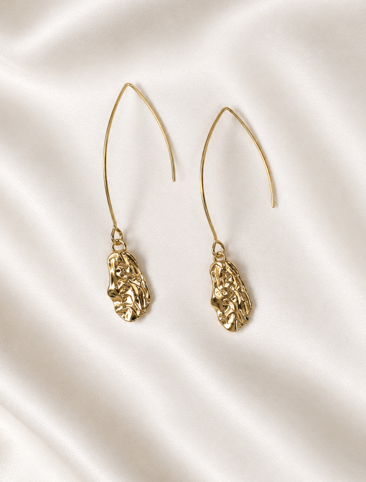 TAMARA - Gold Nugget Drop Earrings