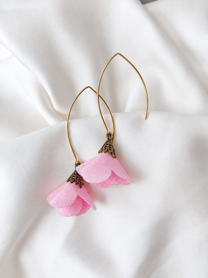 Jessie - Floral drop earrings - Rose Pink