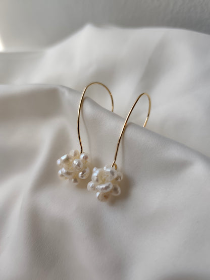 Paige  - Petite Cluster Pearl Drop Bridal Earrings