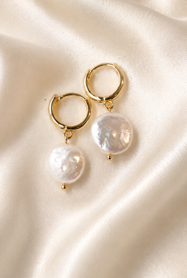 MIRA - Pearl Hoop Earrings