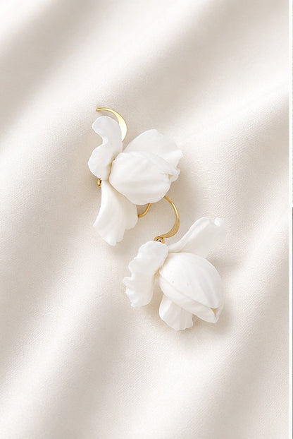 IRIS STUD - Statement Floral Bridal Stud Earrings