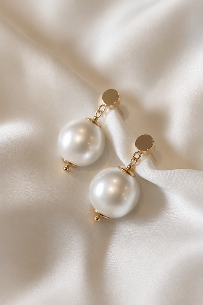 MARIA - Large Pearl Drop Bridal Earrings
