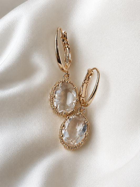 Catherine Crystal Earrings - Clear