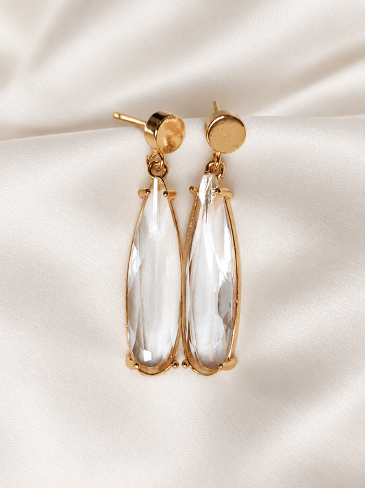 HELEN - Long Crystal Drop Earrings