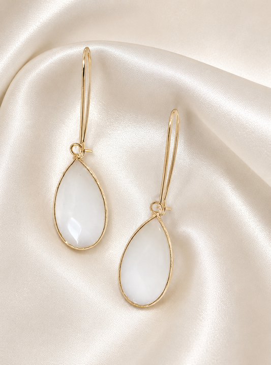 Ice Drop Earrings - White