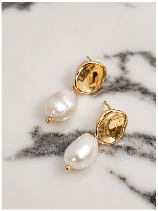 MOLLY - Ráiteas Earring Bridal Pearl &amp; Gold