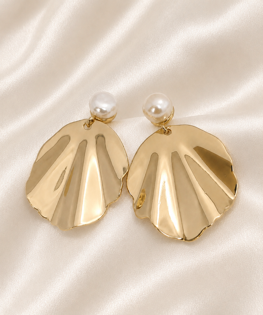 ROSIE - Statement Pearl & Gold Bridal Earrings