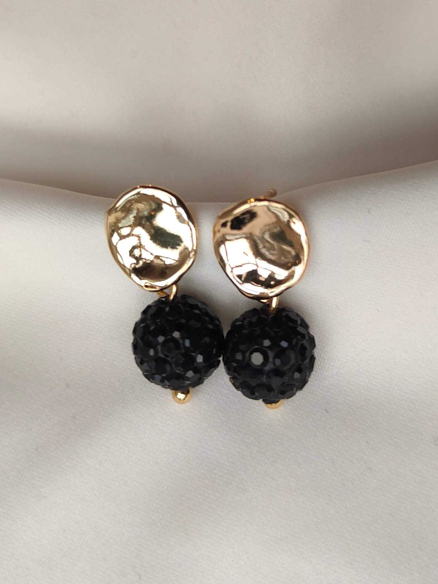 Delores - Glam Crystal Earrings  - Black