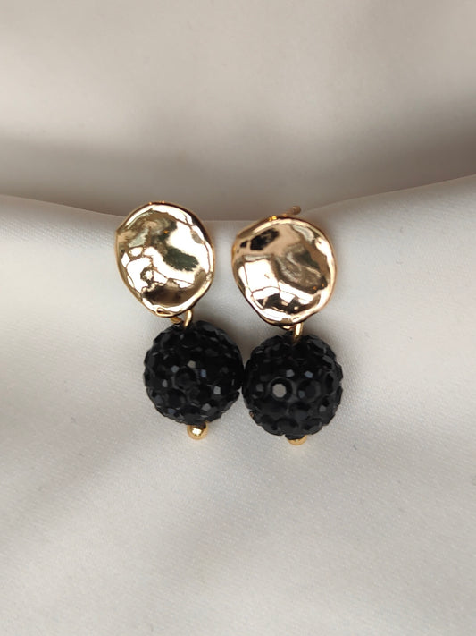 Delores - Glam Crystal Earrings  - Black