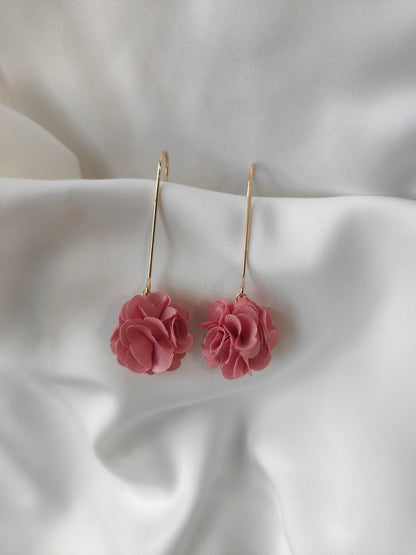 Georgia - Floral drop earrings - Old Rose