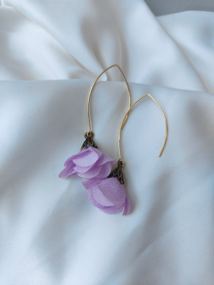 Jenni - Floral drop earrings - Lilac
