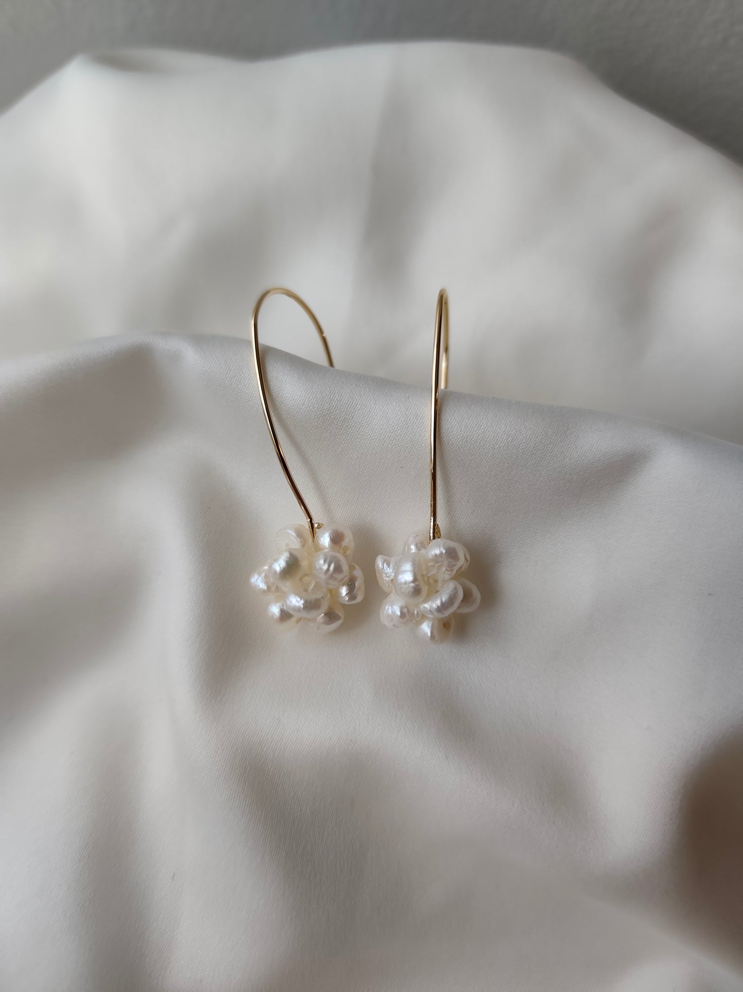 Paige  - Petite Cluster Pearl Drop Bridal Earrings