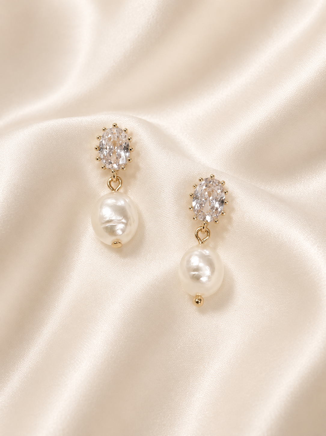 MARLA - Statement Pearl & Crystal Bridal Earrings