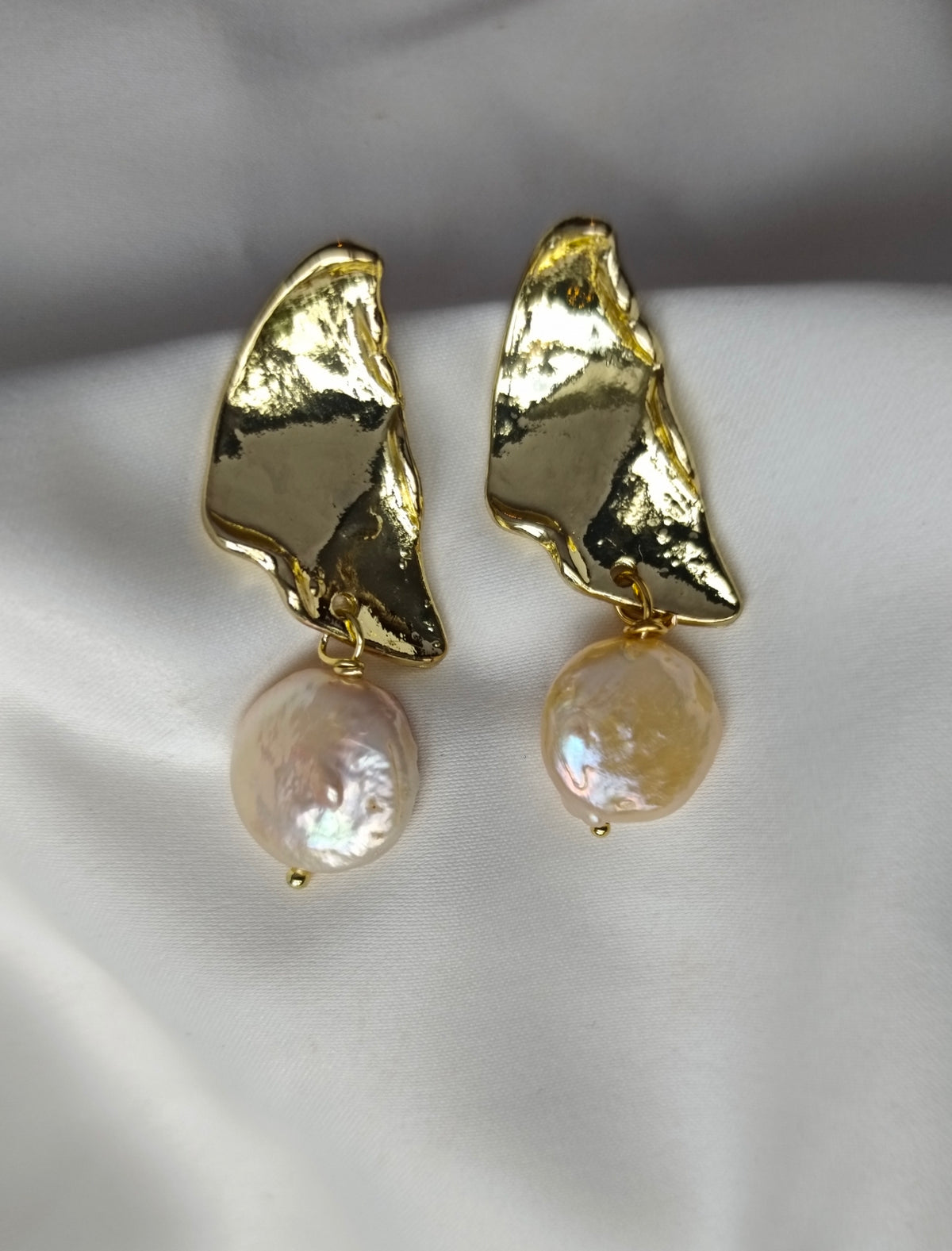 CARRIE- Gold & Blush Contemporary Earrings