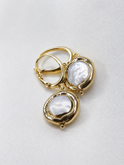 GLADYS - Pearl &amp; Gold Bridal Earrings
