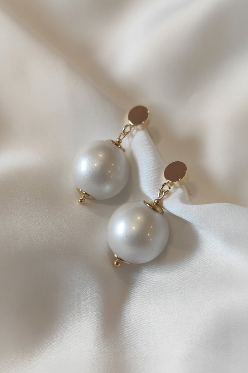 MARIA - Large Pearl Drop Bridal Earrings