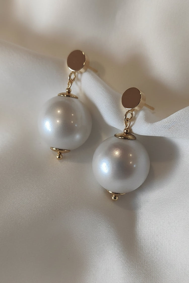 MARIA - Large Pearl Drop Bridal Earrings