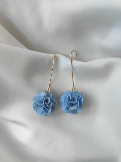 Georgia - Floral drop earrings - Dusty Blue