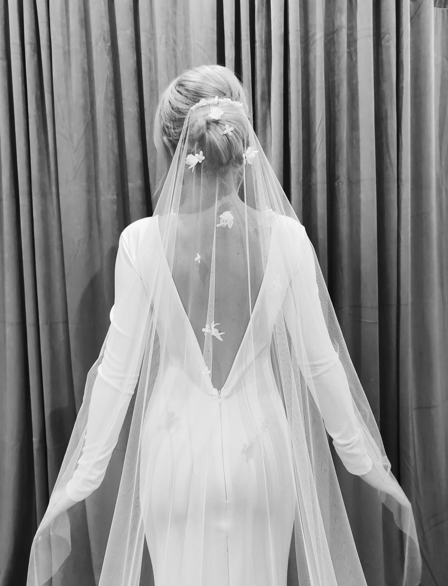 FLEUR - Veil Bridal Cascáideach Floral Boho